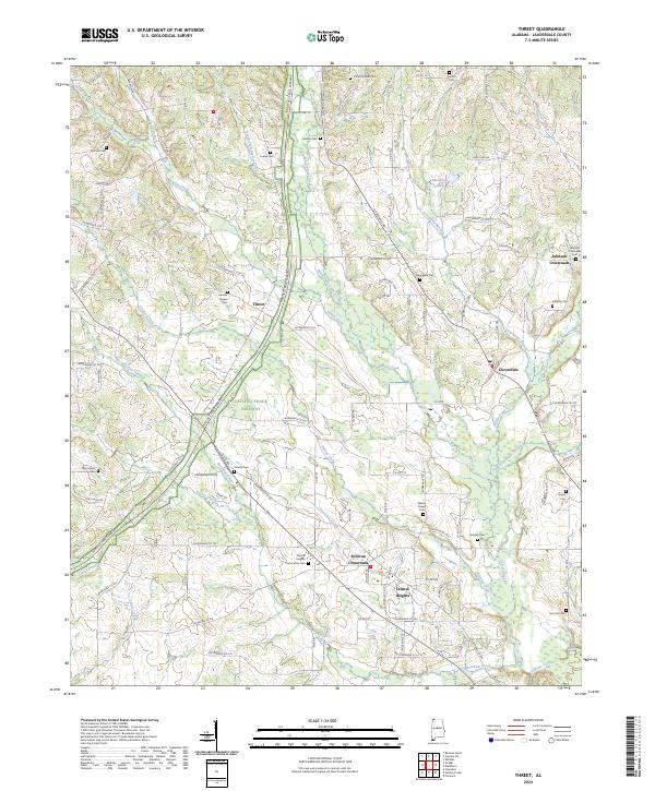 Threet, AL — USGS 7.5-minute topo (2024)