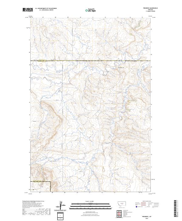 Progress, MT — USGS 7.5-minute topo (2024)