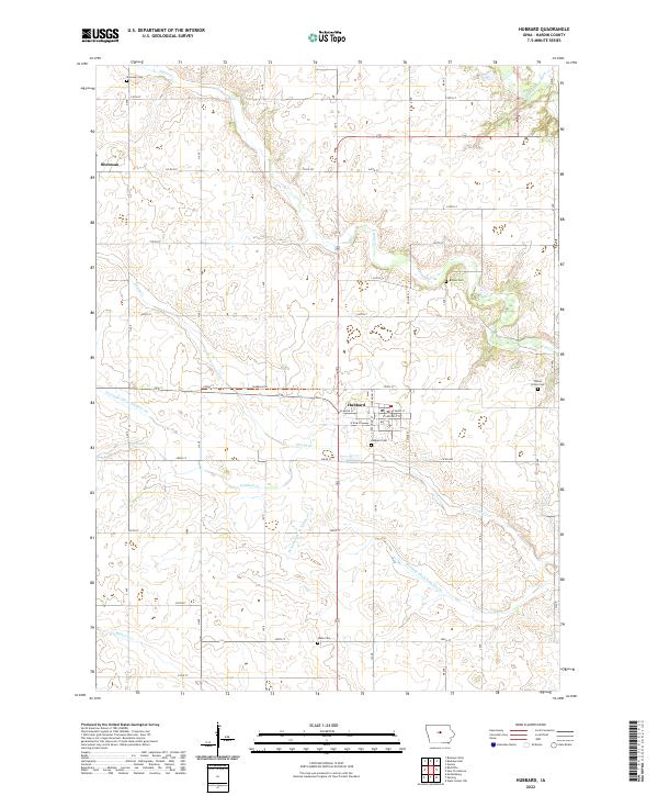Hubbard, IA — USGS 7.5-minute topo (2022)