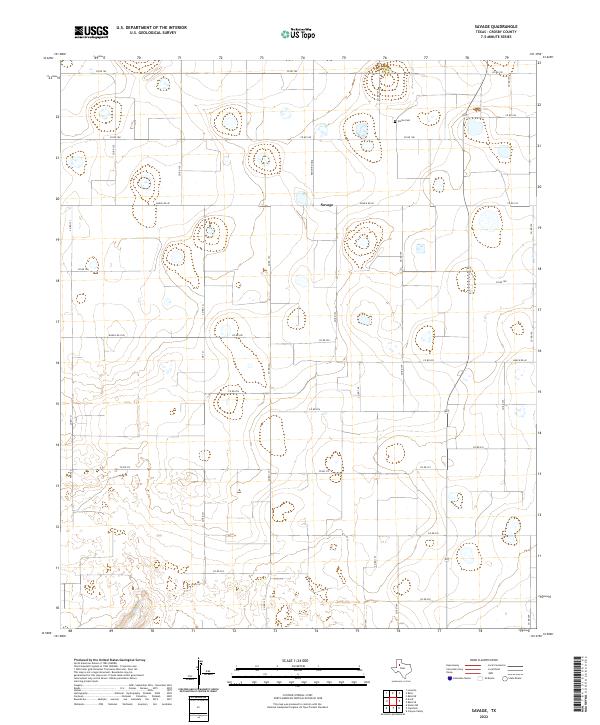 Savage, TX — USGS 7.5-minute topo (2022)