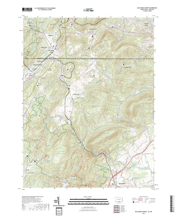 Blue Ridge Summit, PA-MD — USGS 7.5-minute topo (2023)