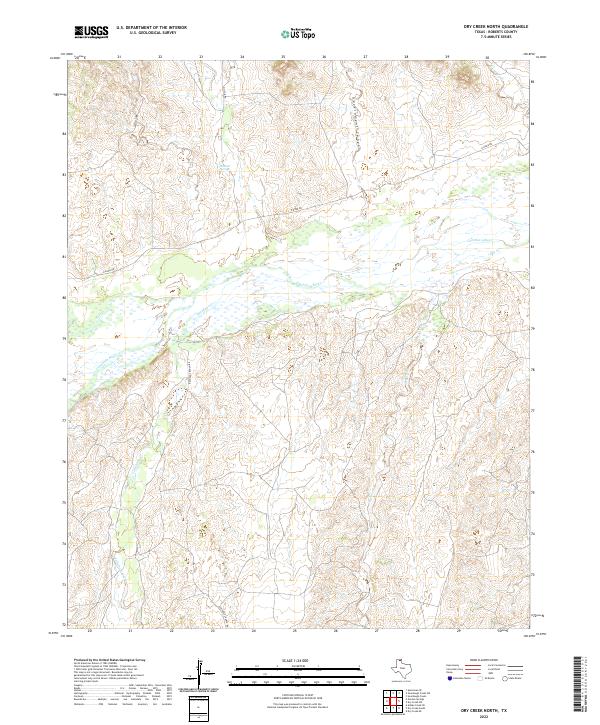 Dry Creek North, TX — USGS 7.5-minute topo (2022)