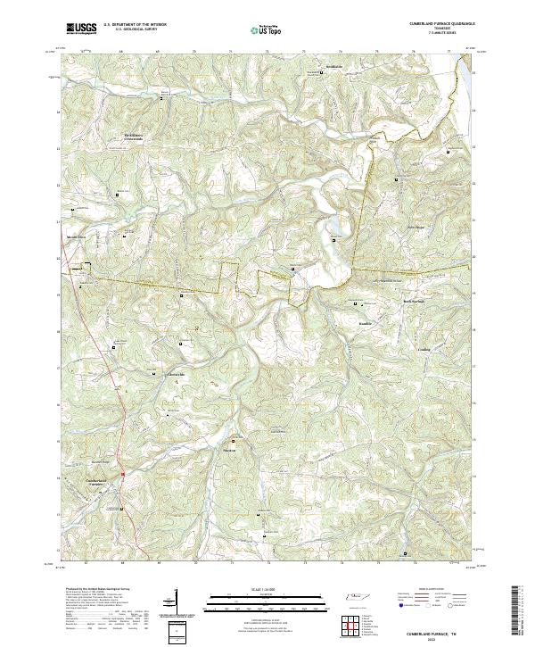 Cumberland Furnace, TN — USGS 7.5-minute topo (2022)