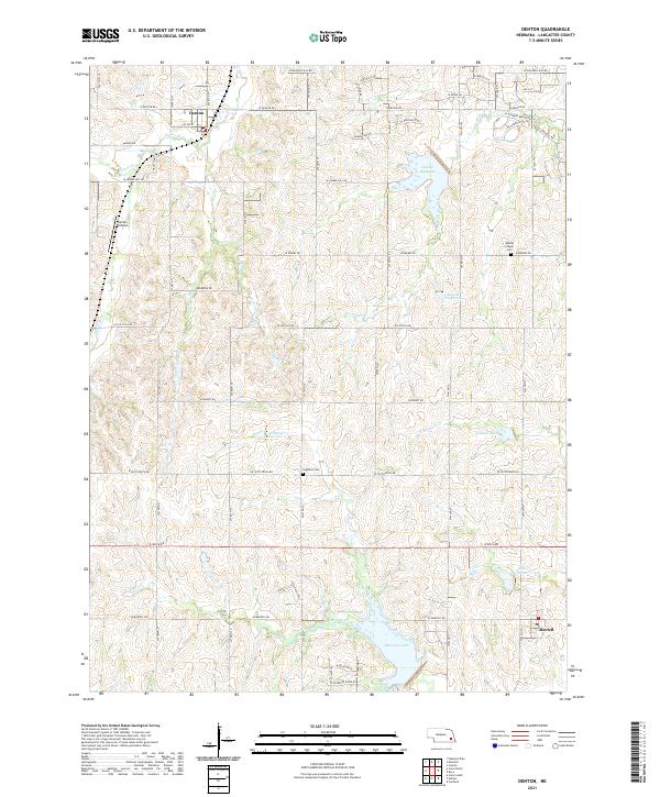 Denton, NE — USGS 7.5-minute topo (2021)