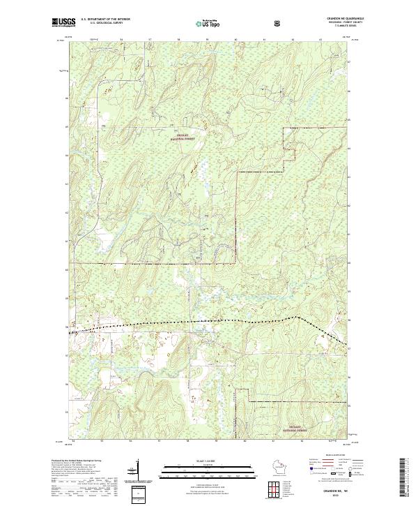 Crandon NE, WI — USGS 7.5-minute topo (2022)
