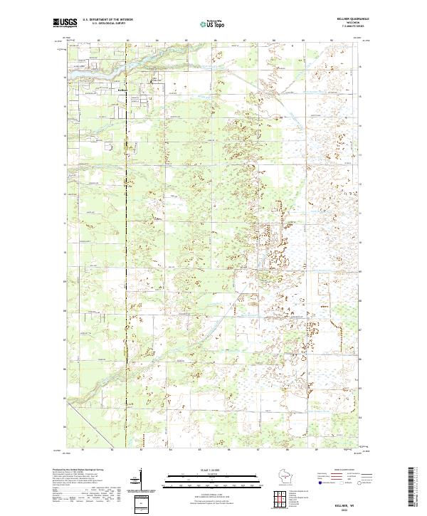 Kellner, WI — USGS 7.5-minute topo (2022)