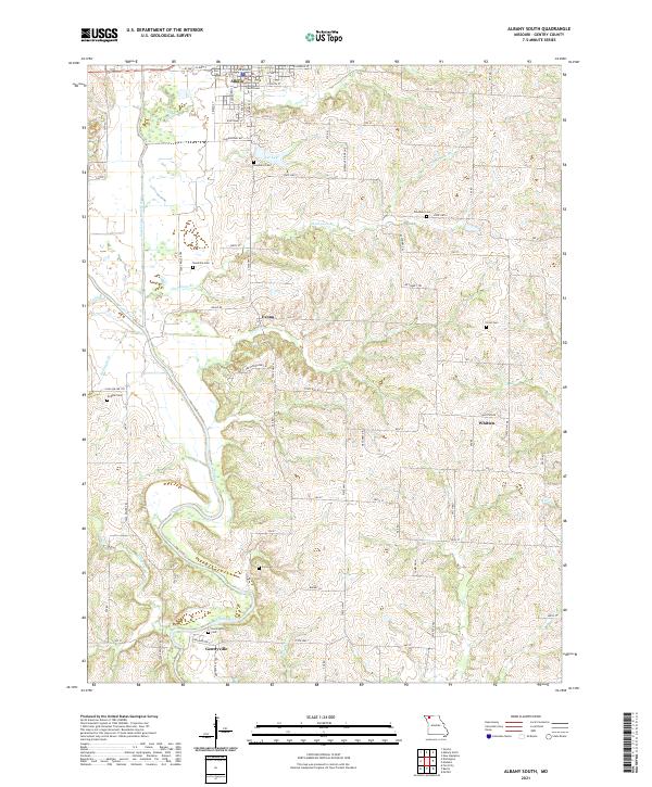 Albany South, MO — USGS 7.5-minute topo (2021)