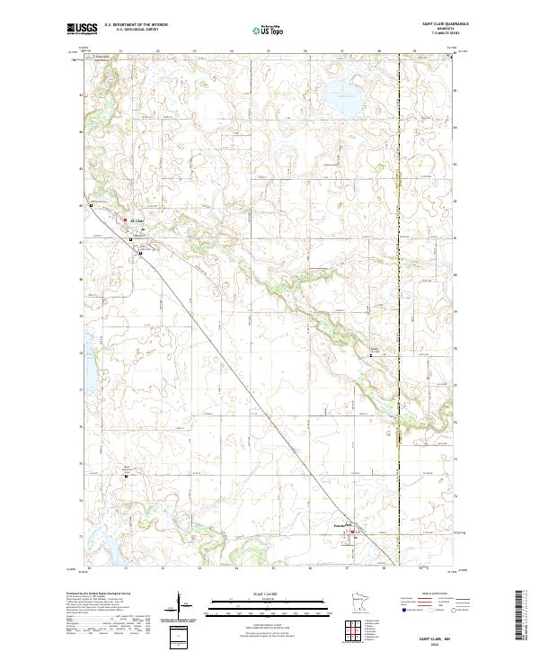 Saint Clair, MN — USGS 7.5-minute topo (2022)