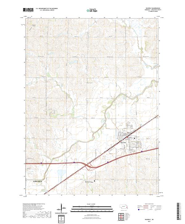 Waverly, NE — USGS 7.5-minute topo (2021)