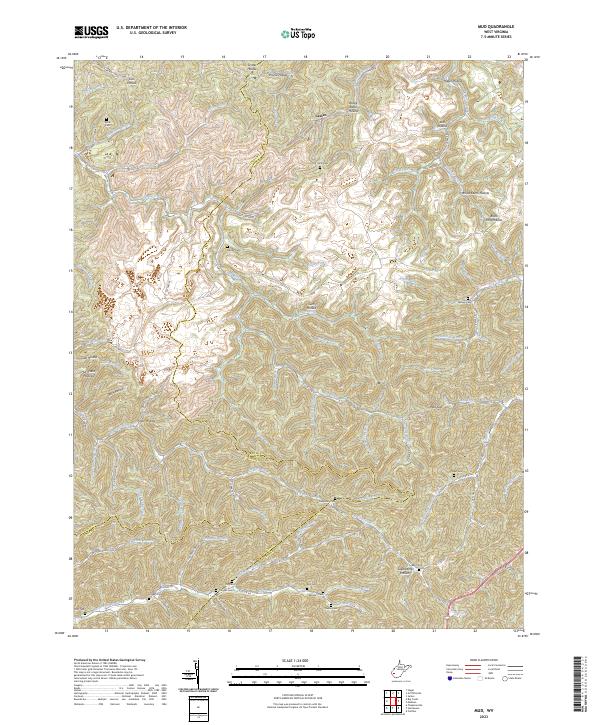 Mud, WV — USGS 7.5-minute topo (2023)