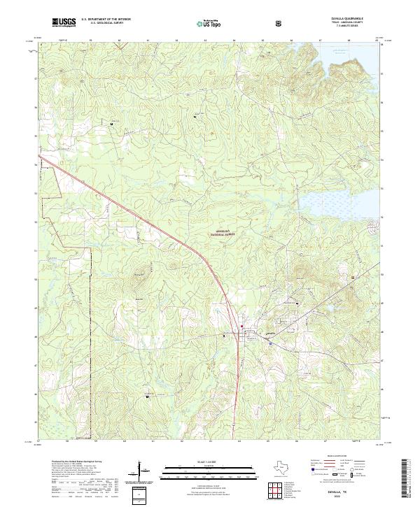 Zavalla, TX — USGS 7.5-minute topo (2022)