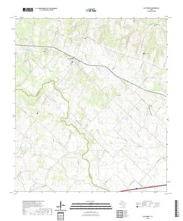 Cat Spring, TX — USGS 7.5-minute topo (2022)