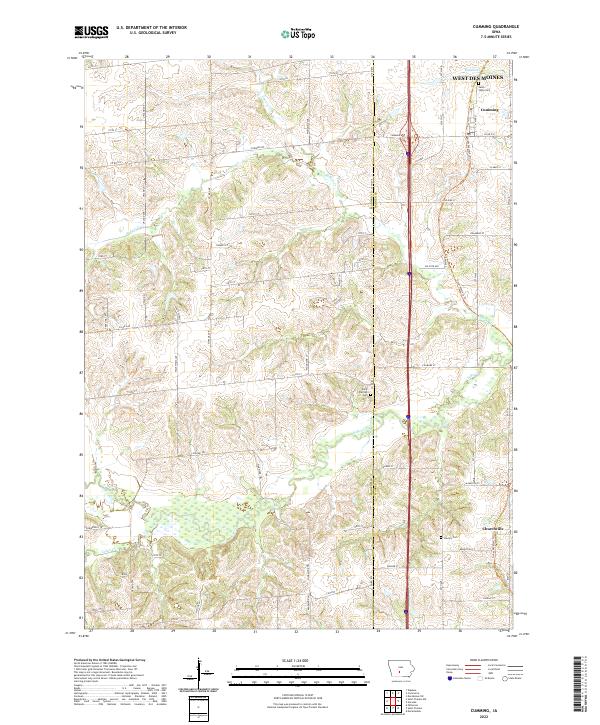 Cumming, IA — USGS 7.5-minute topo (2022)