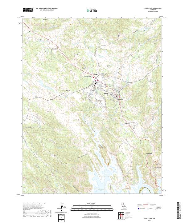 Angels Camp, CA — USGS 7.5-minute topo (2021)