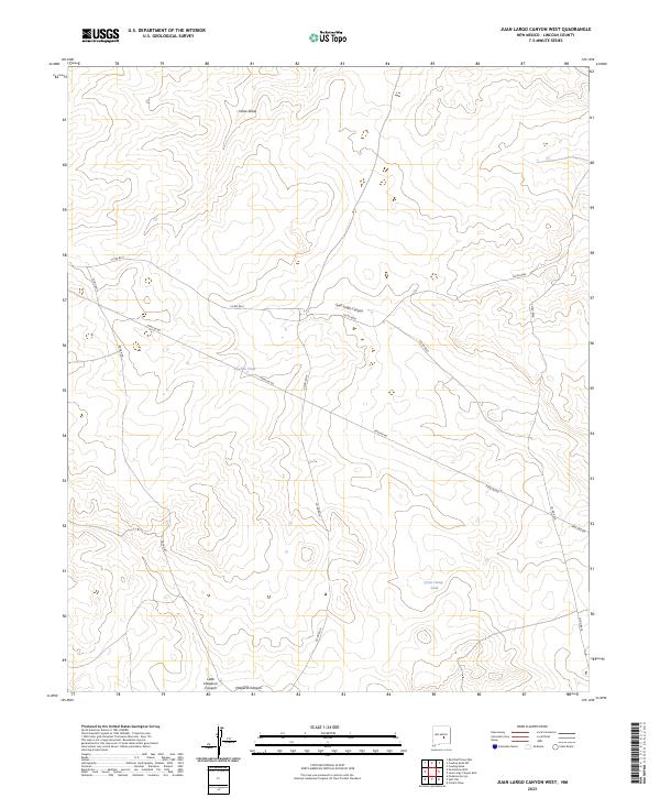 Juan Largo Canyon West, NM — USGS 7.5-minute topo (2023)