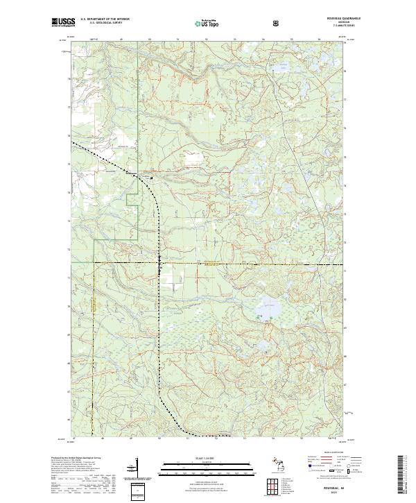 Rousseau, MI — USGS 7.5-minute topo (2023)