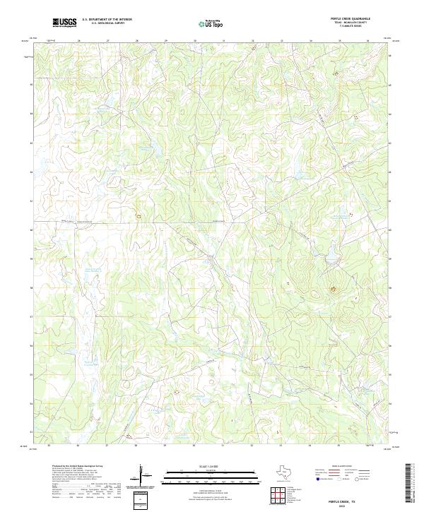 Pertle Creek, TX — USGS 7.5-minute topo (2022)