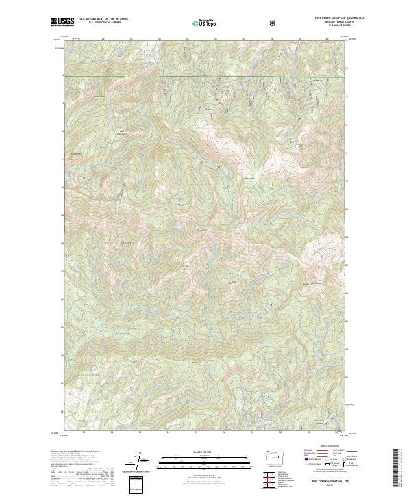 Pine Creek Mountain, OR — USGS 7.5-minute topo (2023)