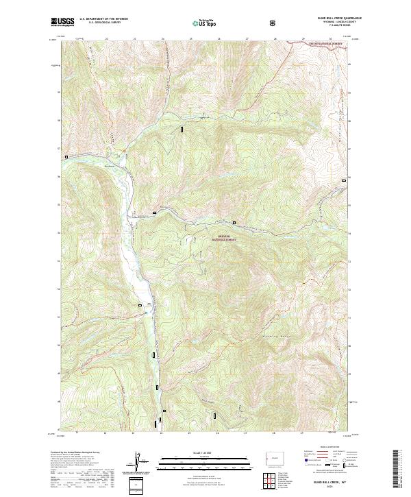 Blind Bull Creek, WY — USGS 7.5-minute topo (2021)