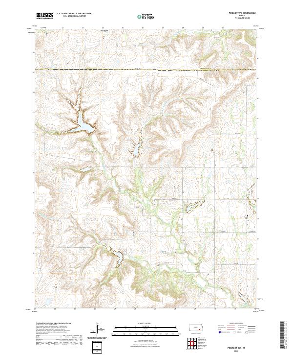 Piedmont SW, KS — USGS 7.5-minute topo (2022)