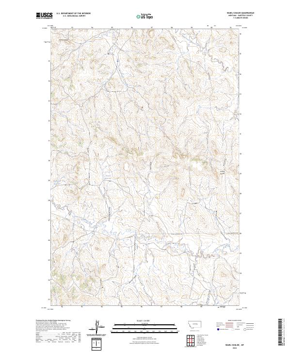 Searl Coulee, MT — USGS 7.5-minute topo (2024)
