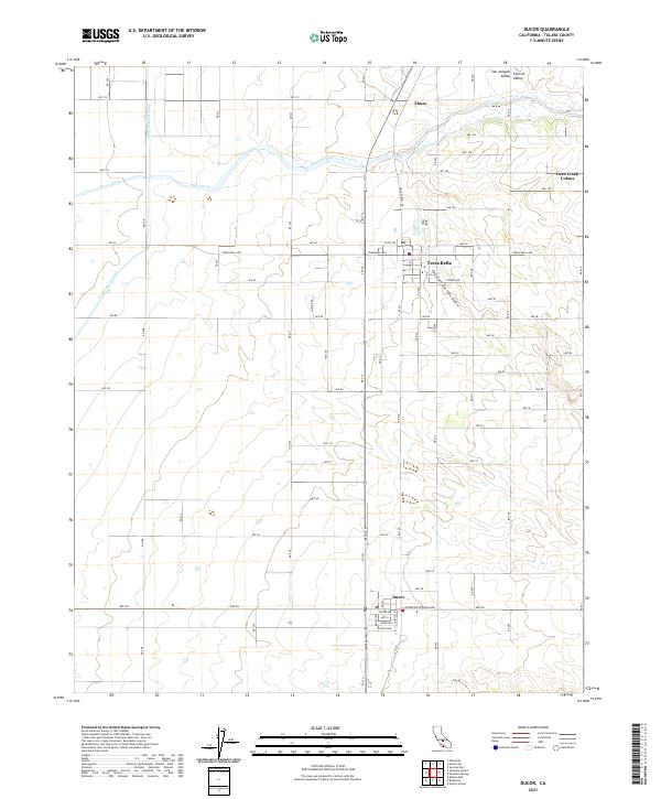 Ducor, CA — USGS 7.5-minute topo (2021)