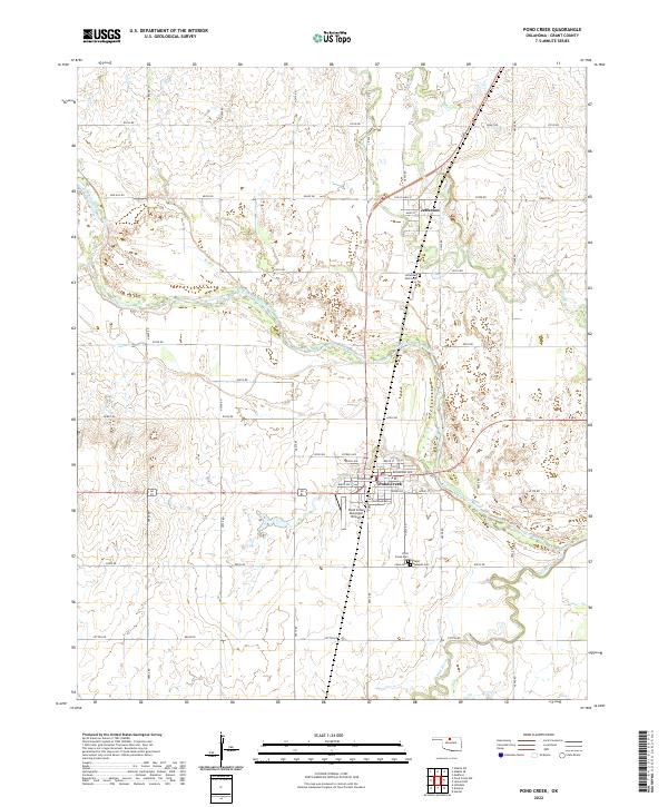 Pond Creek, OK — USGS 7.5-minute topo (2022)