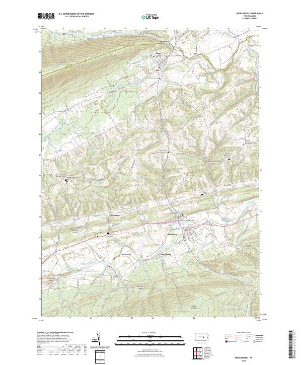 Middleburg, PA — USGS 7.5-minute topo (2023)