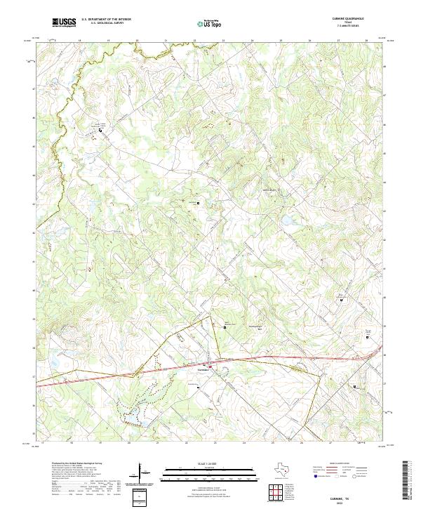 Carmine, TX — USGS 7.5-minute topo (2022)