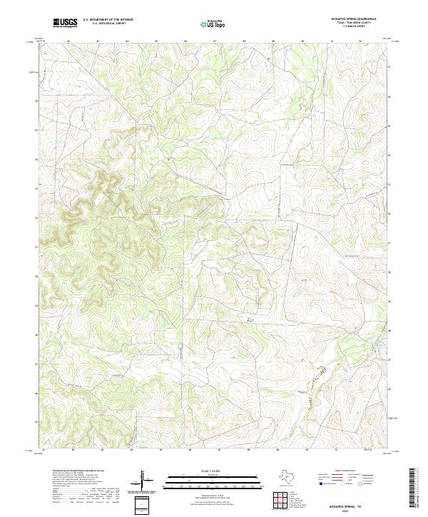 Kickapoo Spring, TX — USGS 7.5-minute topo (2022)