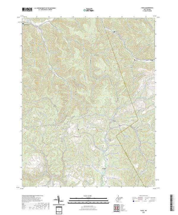 Tioga, WV — USGS 7.5-minute topo (2023)
