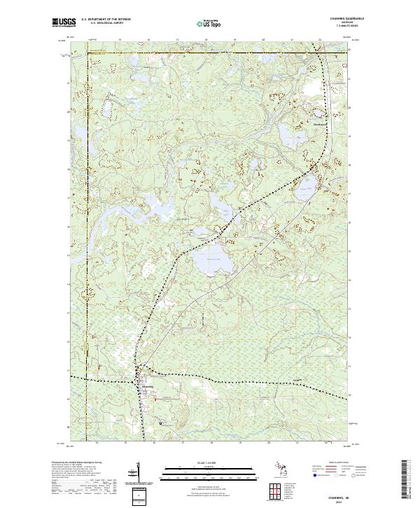 Channing, MI — USGS 7.5-minute topo (2023)
