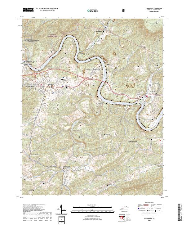 Pearisburg, VA — USGS 7.5-minute topo (2022)