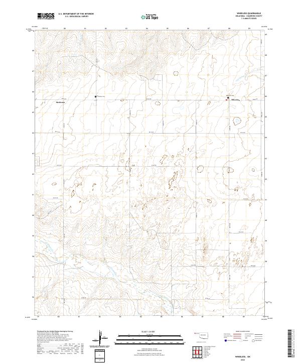 Wheeless, OK — USGS 7.5-minute topo (2022)