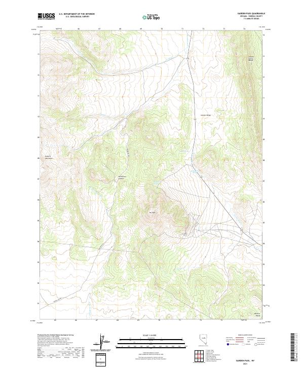 Garden Pass, NV — USGS 7.5-minute topo (2021)
