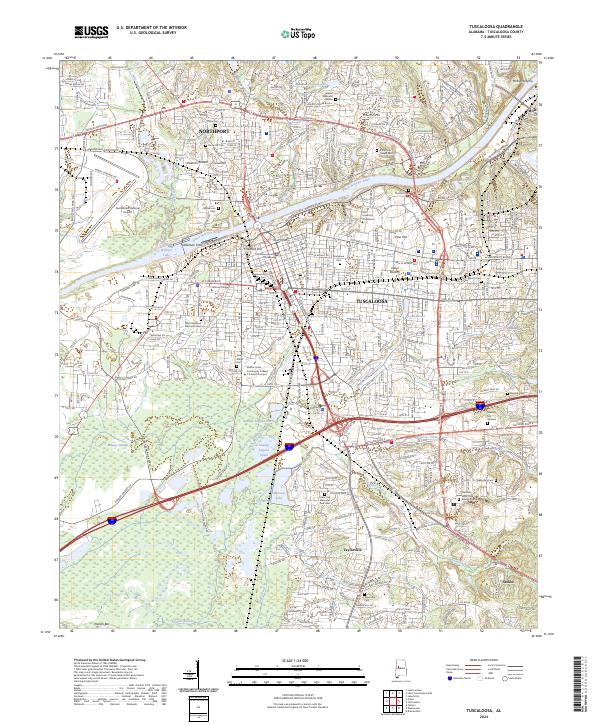 Tuscaloosa, AL — USGS 7.5-minute topo (2024)