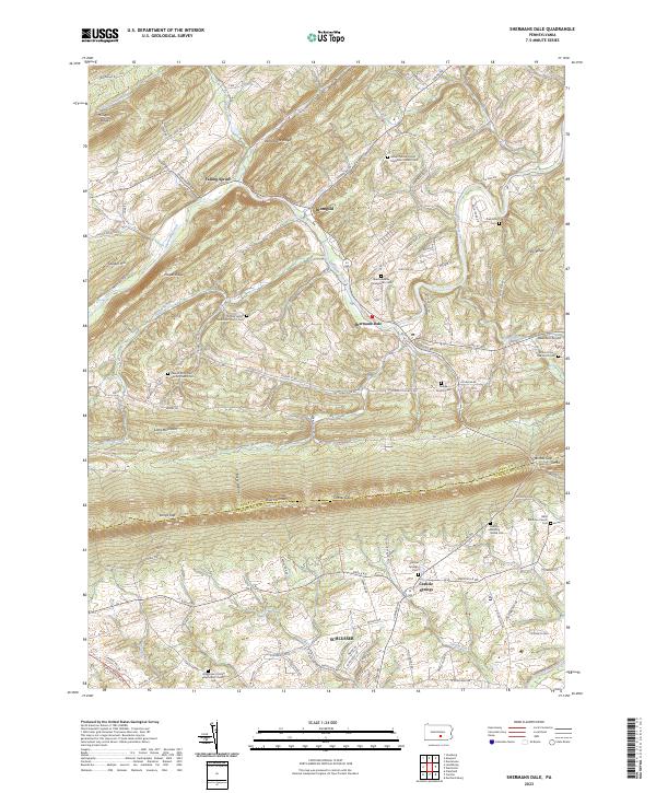Shermans Dale, PA — USGS 7.5-minute topo (2023)