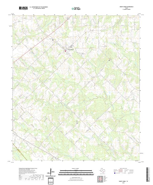 Sweet Home, TX — USGS 7.5-minute topo (2022)