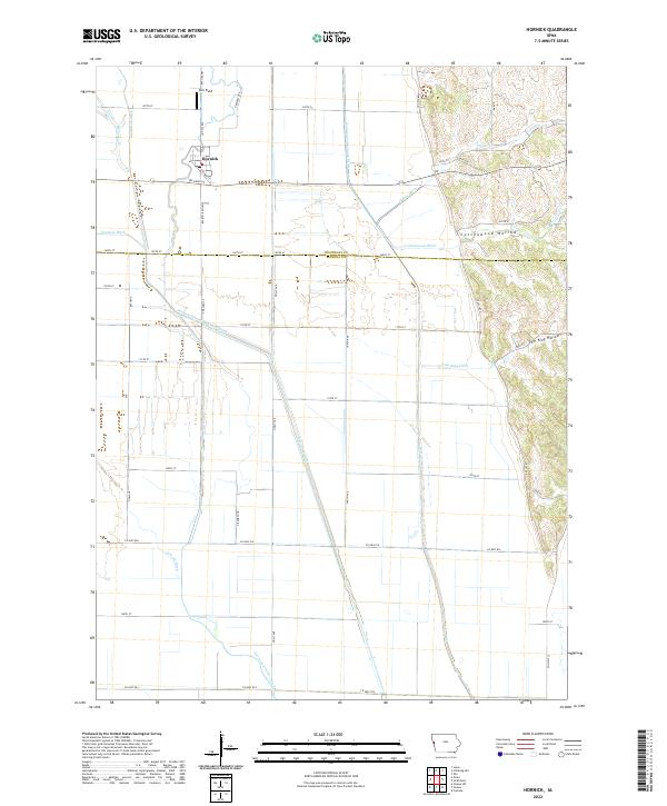 Hornick, IA — USGS 7.5-minute topo (2022)