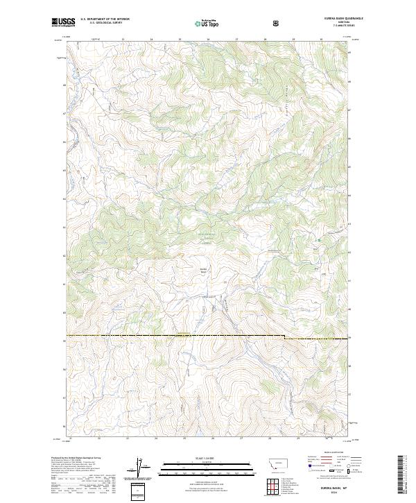 Eureka Basin, MT — USGS 7.5-minute topo (2024)