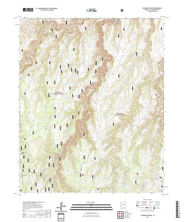 Leonard Canyon, AZ — USGS 7.5-minute topo (2021)