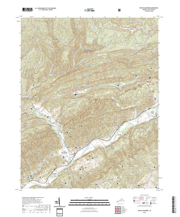Fort Blackmore, VA — USGS 7.5-minute topo (2022)