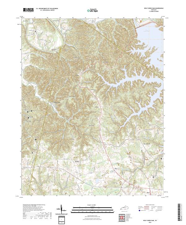 Wolf Creek Dam, KY — USGS 7.5-minute topo (2022)