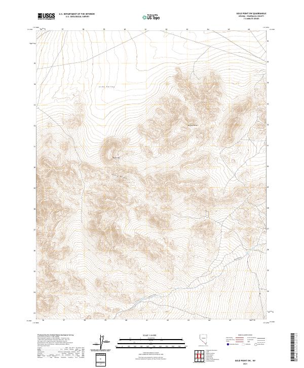 Gold Point SW, NV — USGS 7.5-minute topo (2021)