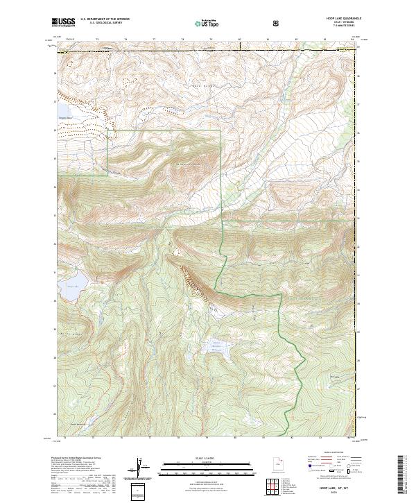 Hoop Lake, UT-WY — USGS 7.5-minute topo (2023)