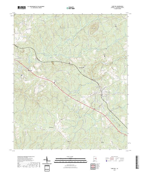 Camp Hill, AL — USGS 7.5-minute topo (2024)
