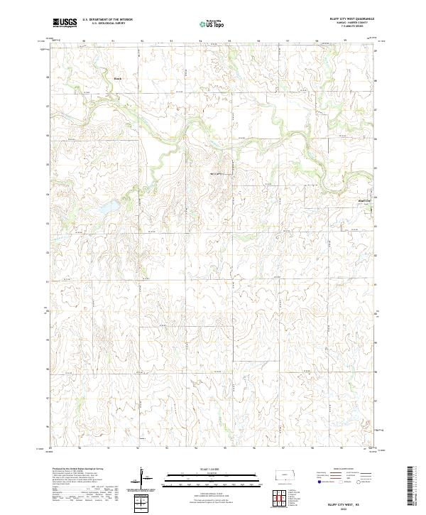 Bluff City West, KS — USGS 7.5-minute topo (2022)