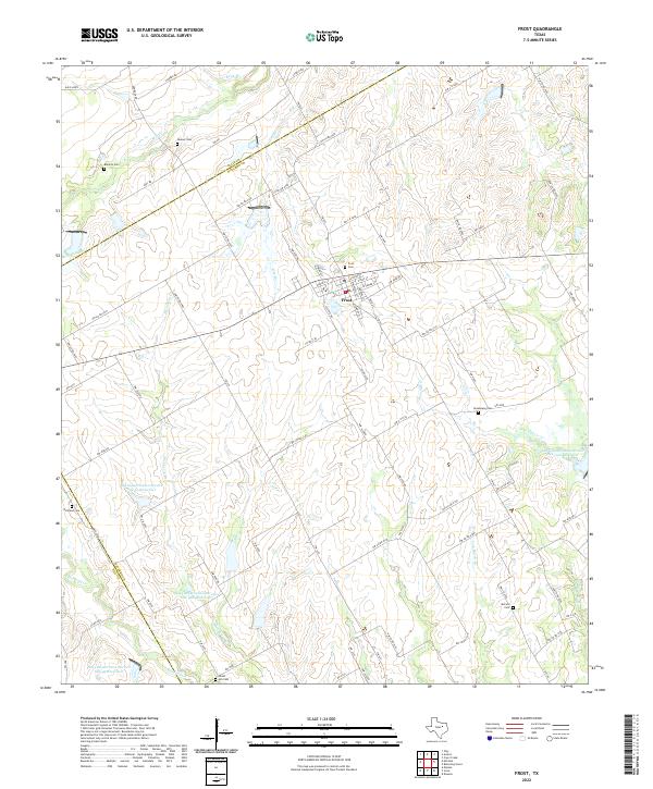 Frost, TX — USGS 7.5-minute topo (2022)