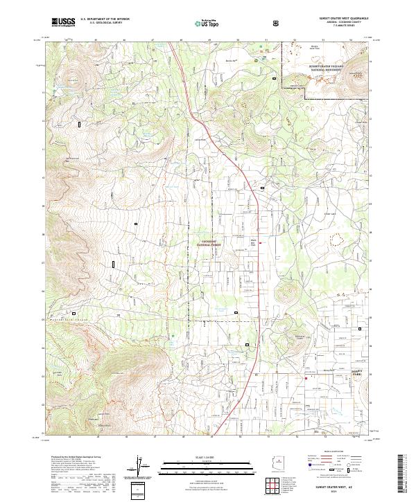 Sunset Crater West, AZ — USGS 7.5-minute topo (2021)