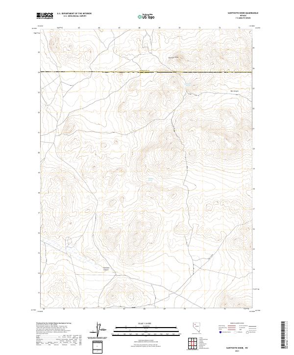 Sawtooth Knob, NV — USGS 7.5-minute topo (2021)